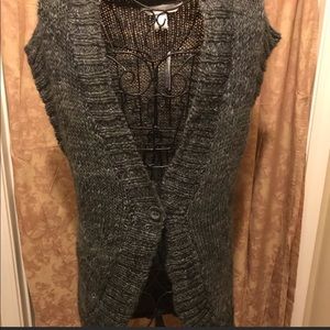 Jillian Nicole Dark Gray Crotchet Sweater Vest